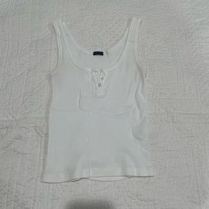 Brandy Melville white button tank top (one size)